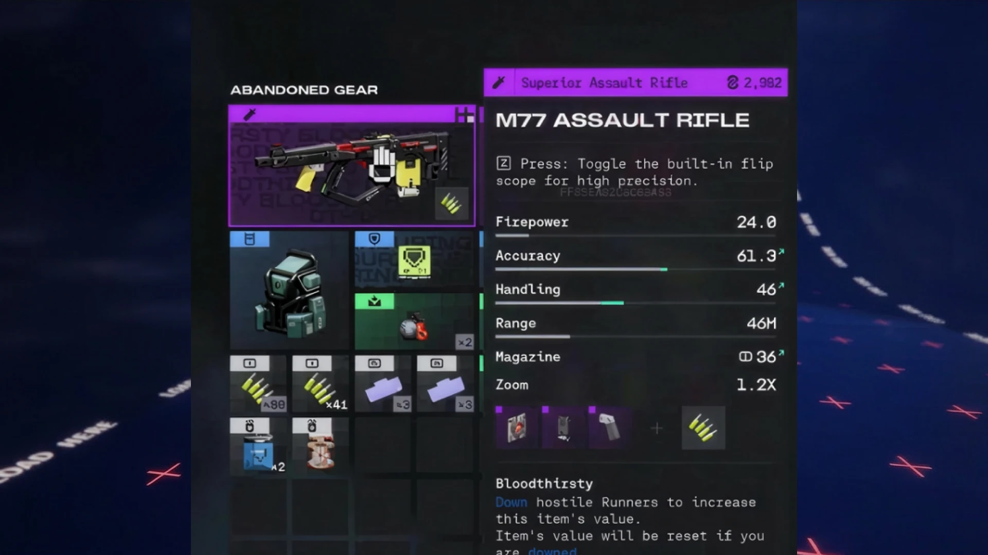 Marathon Bloodthirsty modifier and combat value bonus