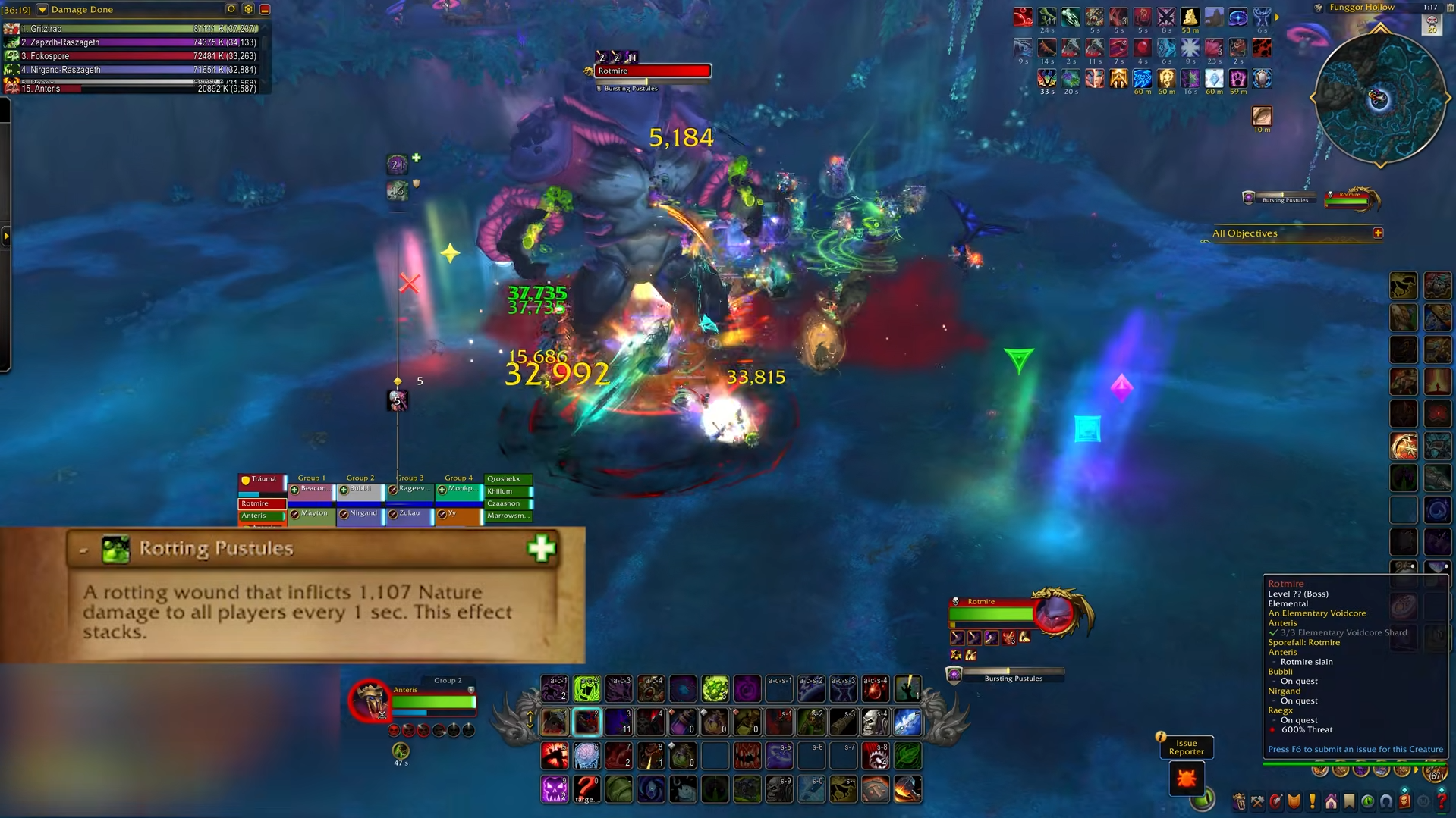 Healer positioning during Fungal Bloom