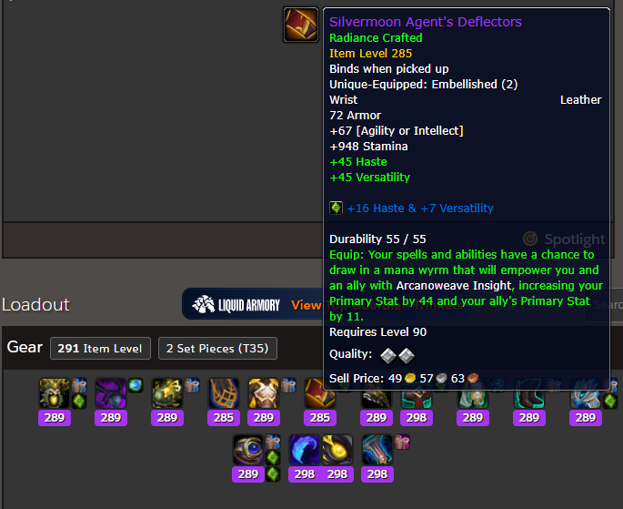 Crafted Gear on Druid